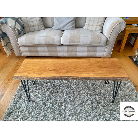 Waney Edge Solid Oak Coffee Table - Fulleylove Woodworking