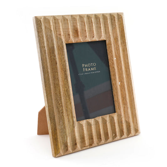 4X6in Ribbed Wooden Photo Frame - Fulleylove Woodworking